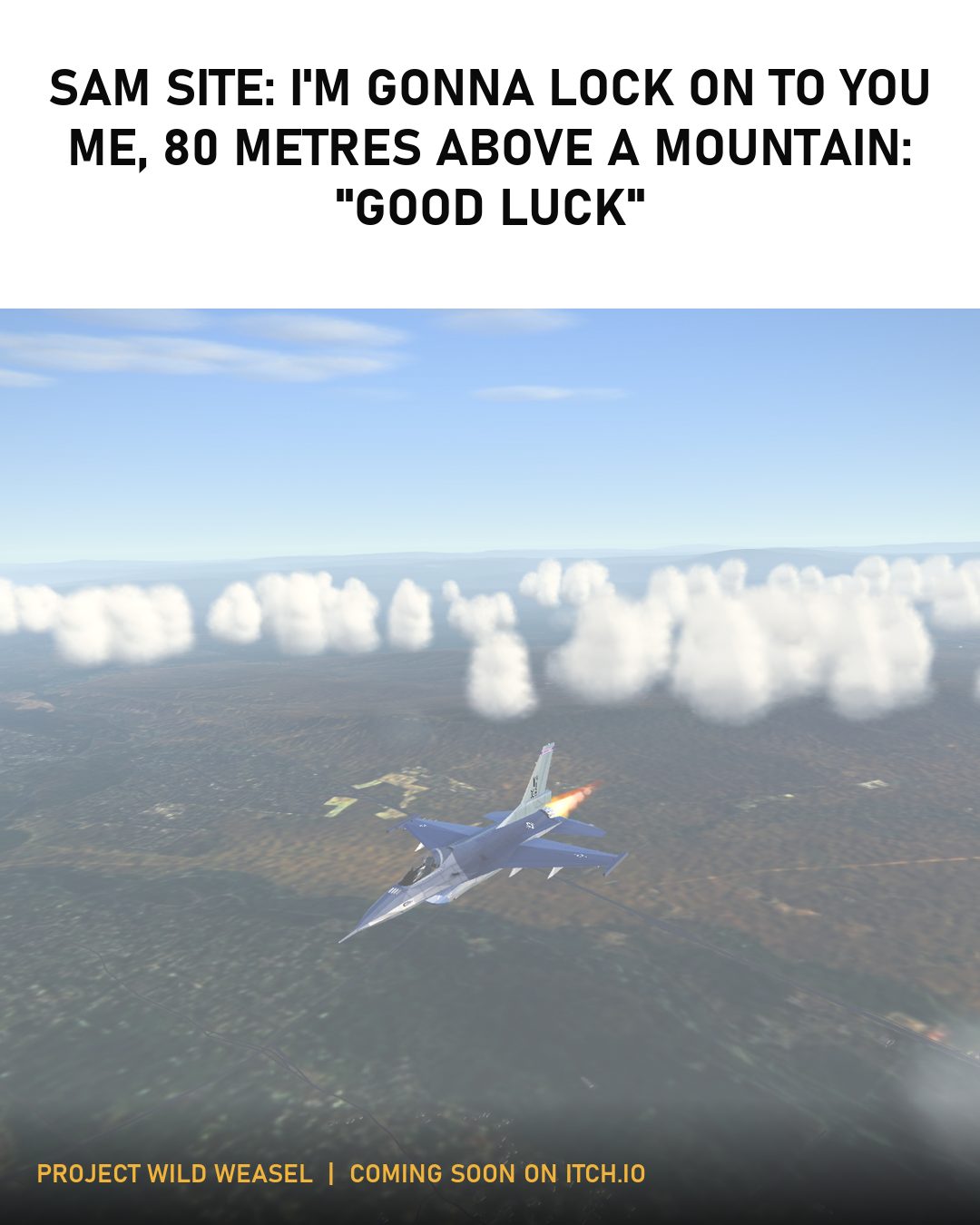 SAM site vs. 80 metres above a mountain